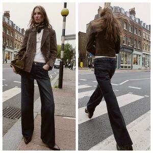 Zara Z1975 MID-RISE JACQUARD WAIST JEANS 26 us 2